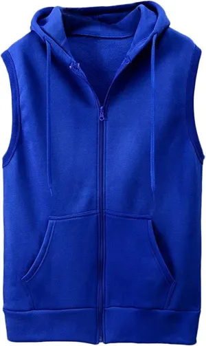 Maiyifu-GJ Zip Up Hoodie Tank Tops for Men Slim Fit Sleeveless Workout Hooded Shirt Casual Lightweight Zipper Hoodies Vests