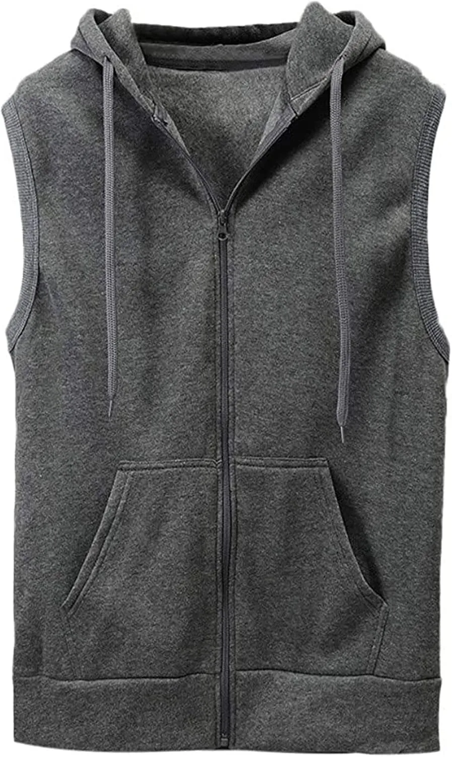 Maiyifu-GJ Zip Up Hoodie Tank Tops for Men Slim Fit Sleeveless Workout Hooded Shirt Casual Lightweight Zipper Hoodies Vests