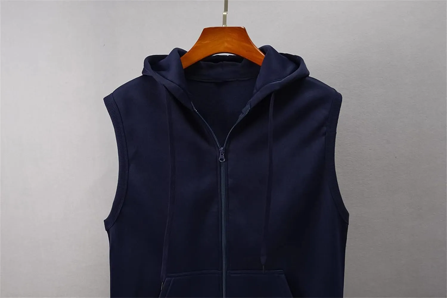 Maiyifu-GJ Zip Up Hoodie Tank Tops for Men Slim Fit Sleeveless Workout Hooded Shirt Casual Lightweight Zipper Hoodies Vests