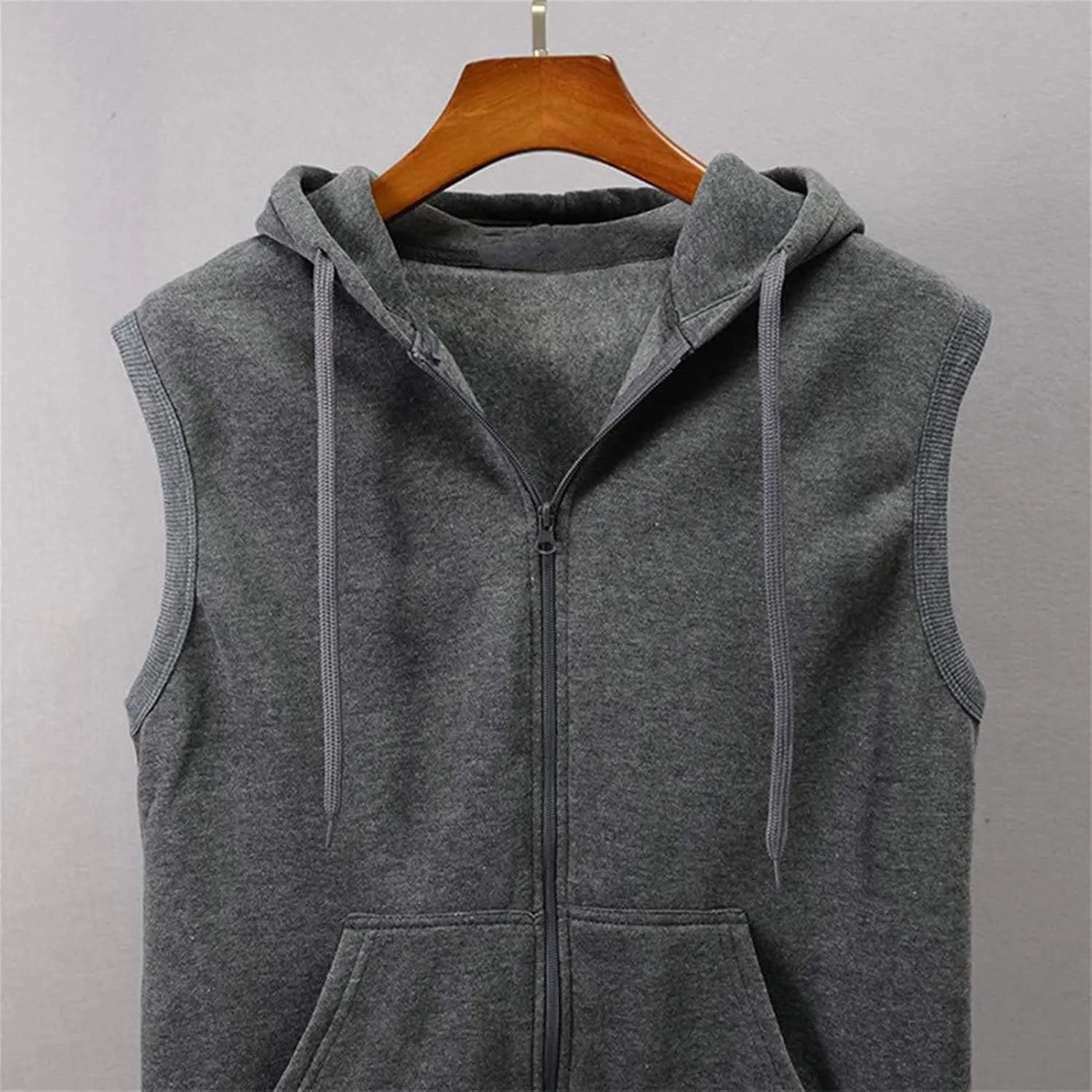 Maiyifu-GJ Zip Up Hoodie Tank Tops for Men Slim Fit Sleeveless Workout Hooded Shirt Casual Lightweight Zipper Hoodies Vests