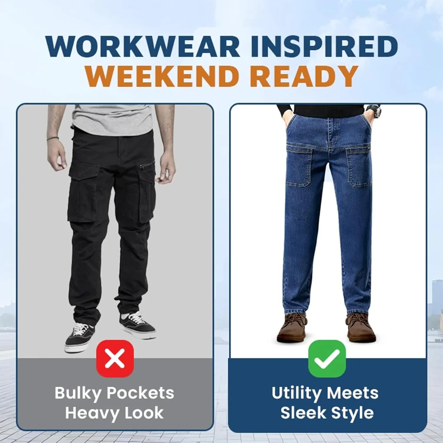 Mecutie Jeans,Mecutie Cargo Jeans Men,ThriveJeans - Comfortable Multi-Pocket High Durable Cargo Jeans