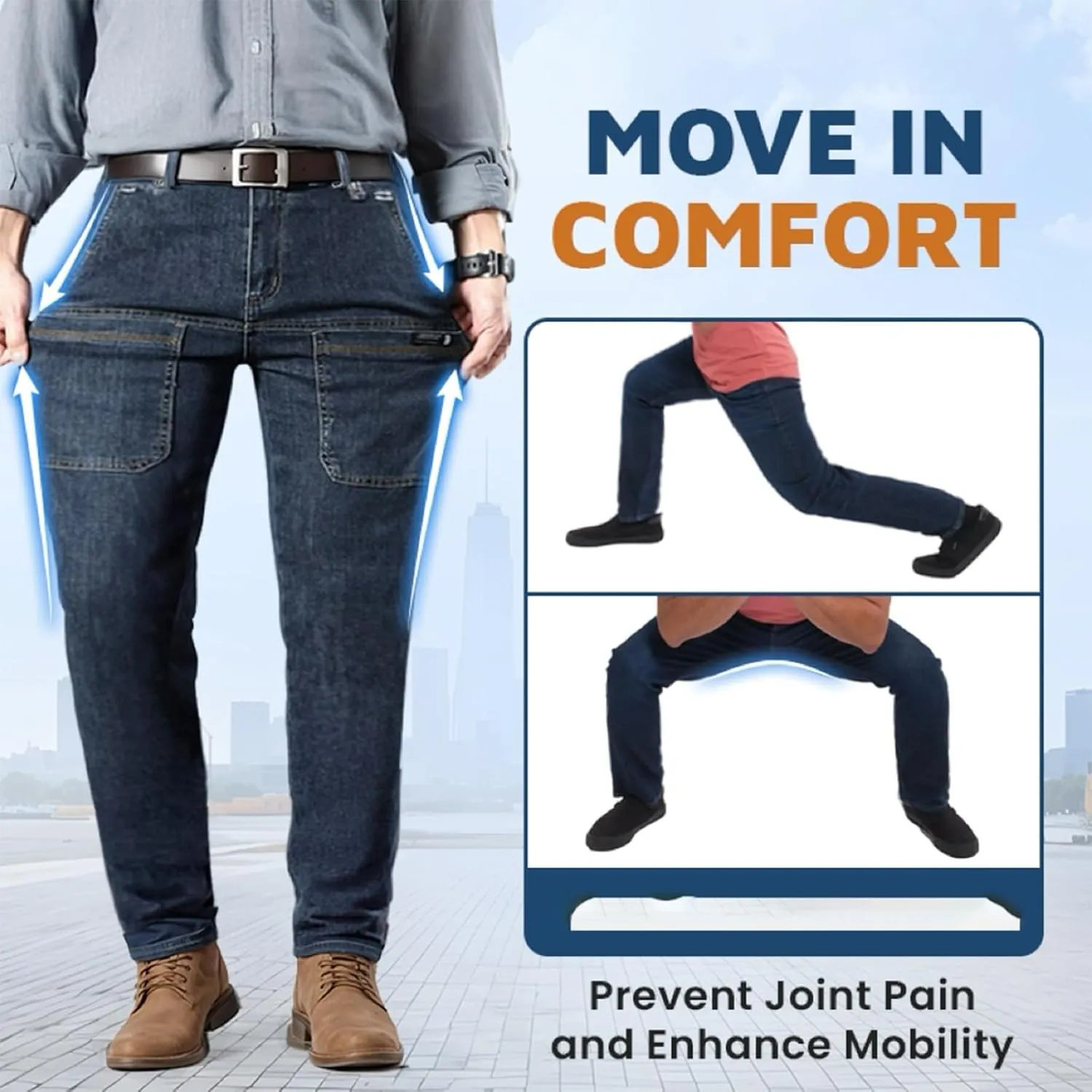 Mecutie Jeans,Mecutie Cargo Jeans Men,ThriveJeans - Comfortable Multi-Pocket High Durable Cargo Jeans