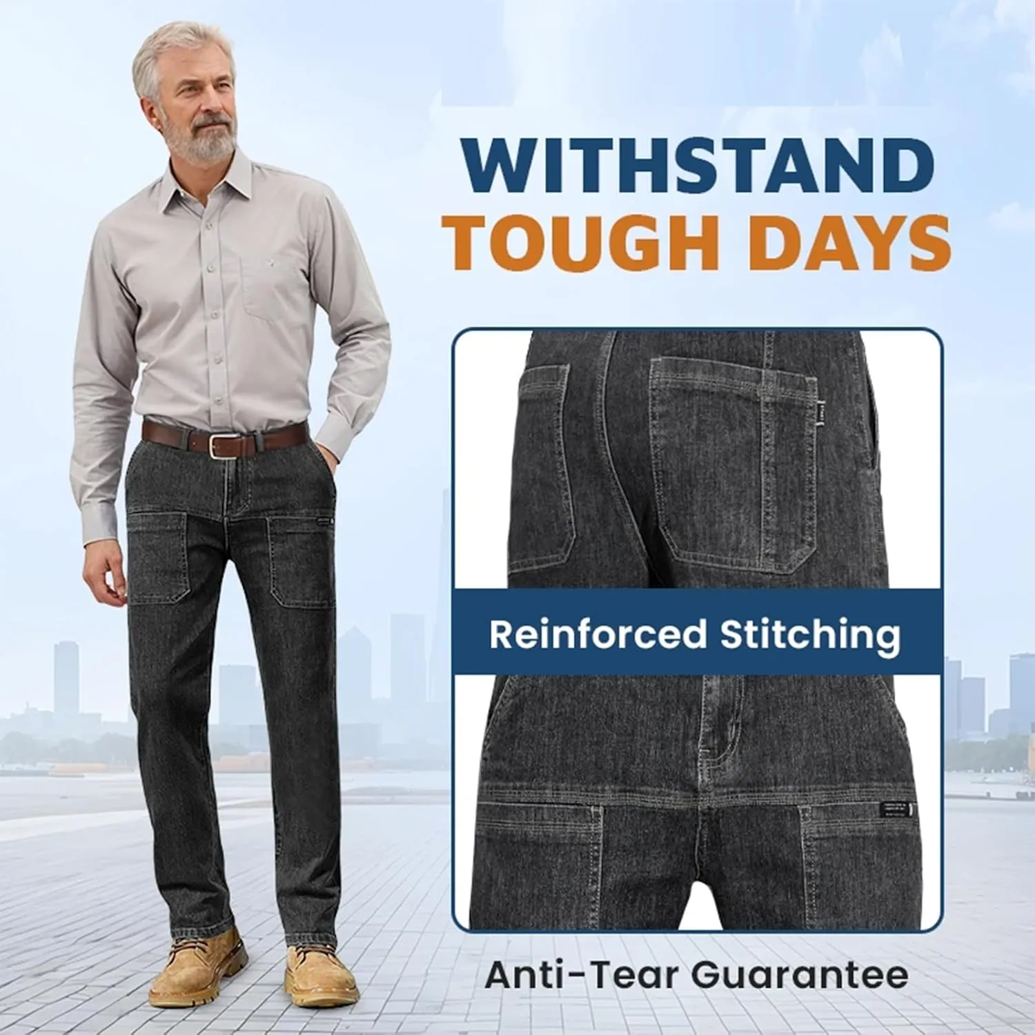 Mecutie Jeans,Mecutie Cargo Jeans Men,ThriveJeans - Comfortable Multi-Pocket High Durable Cargo Jeans
