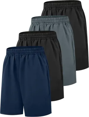 Mens' Athletic Running Shorts Casual Gym Athleisure Basics Moisture Wicking Workout Shorts with Pockets for Men