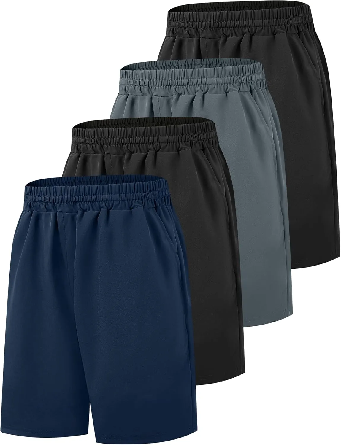 Mens' Athletic Running Shorts Casual Gym Athleisure Basics Moisture Wicking Workout Shorts with Pockets for Men