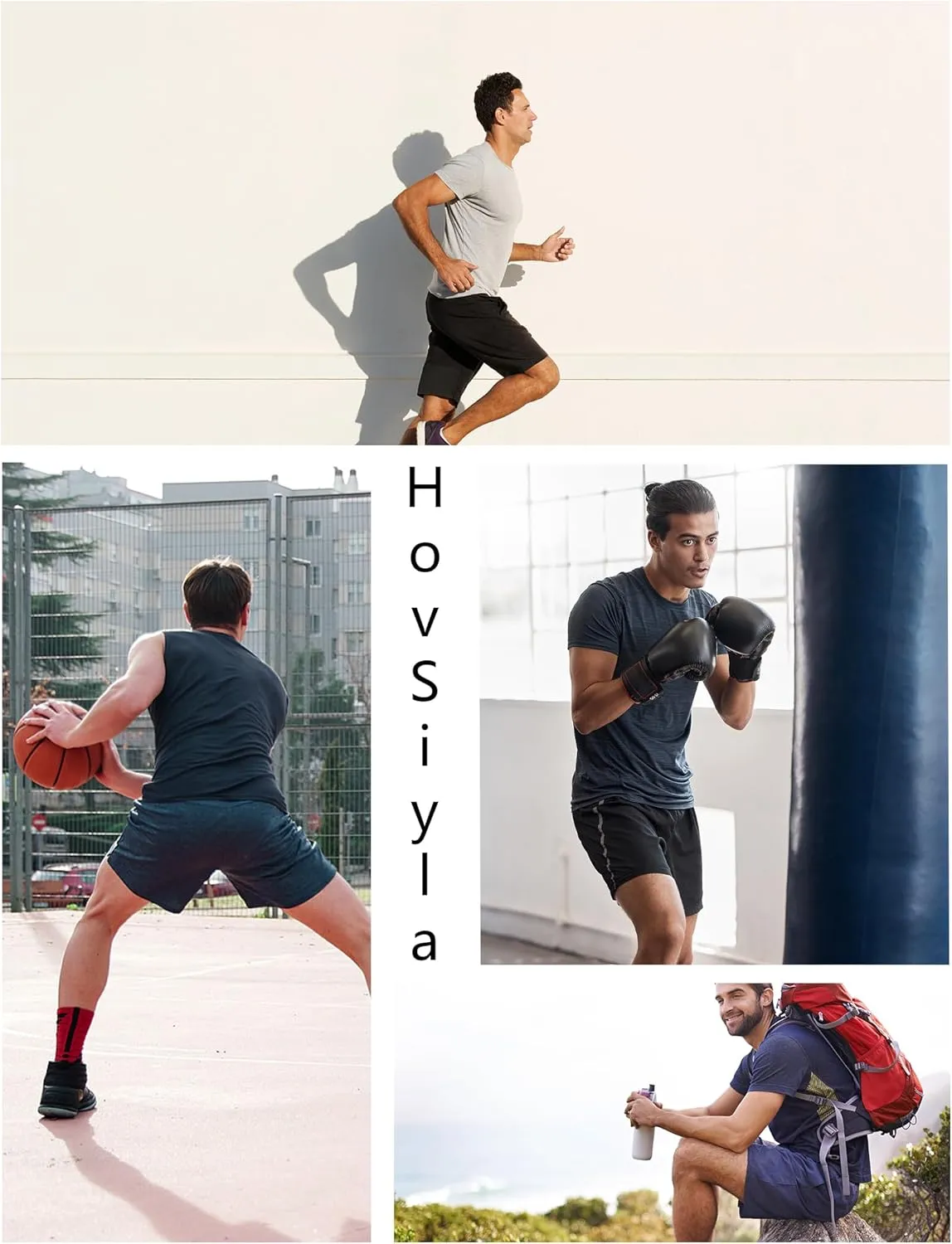 Mens' Athletic Running Shorts Casual Gym Athleisure Basics Moisture Wicking Workout Shorts with Pockets for Men
