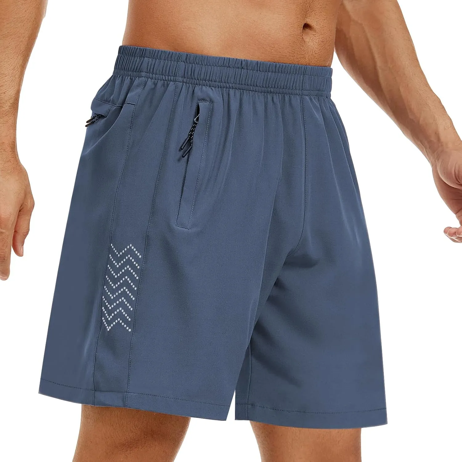Mens Athletic Shorts 7 Inch Quick Dry Running Sports Shorts Lightweight Workout Gym Shorts Elastic Waist Shorts with Pockets
