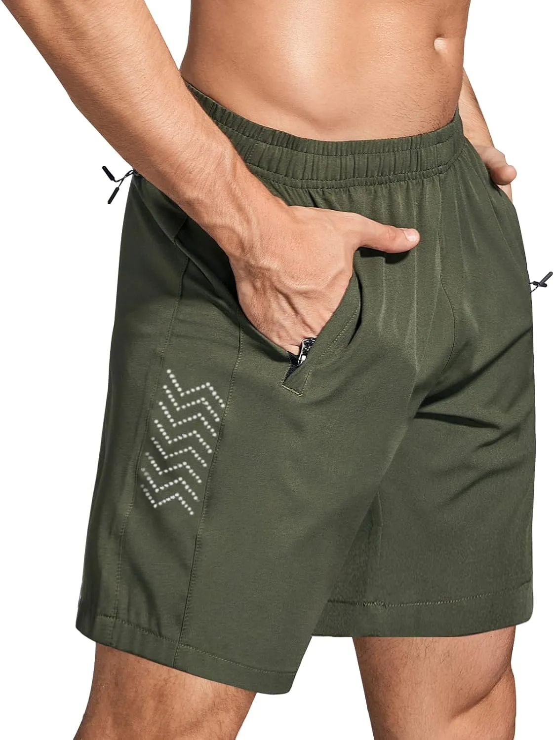 Mens Athletic Shorts 7 Inch Quick Dry Running Sports Shorts Lightweight Workout Gym Shorts Elastic Waist Shorts with Pockets