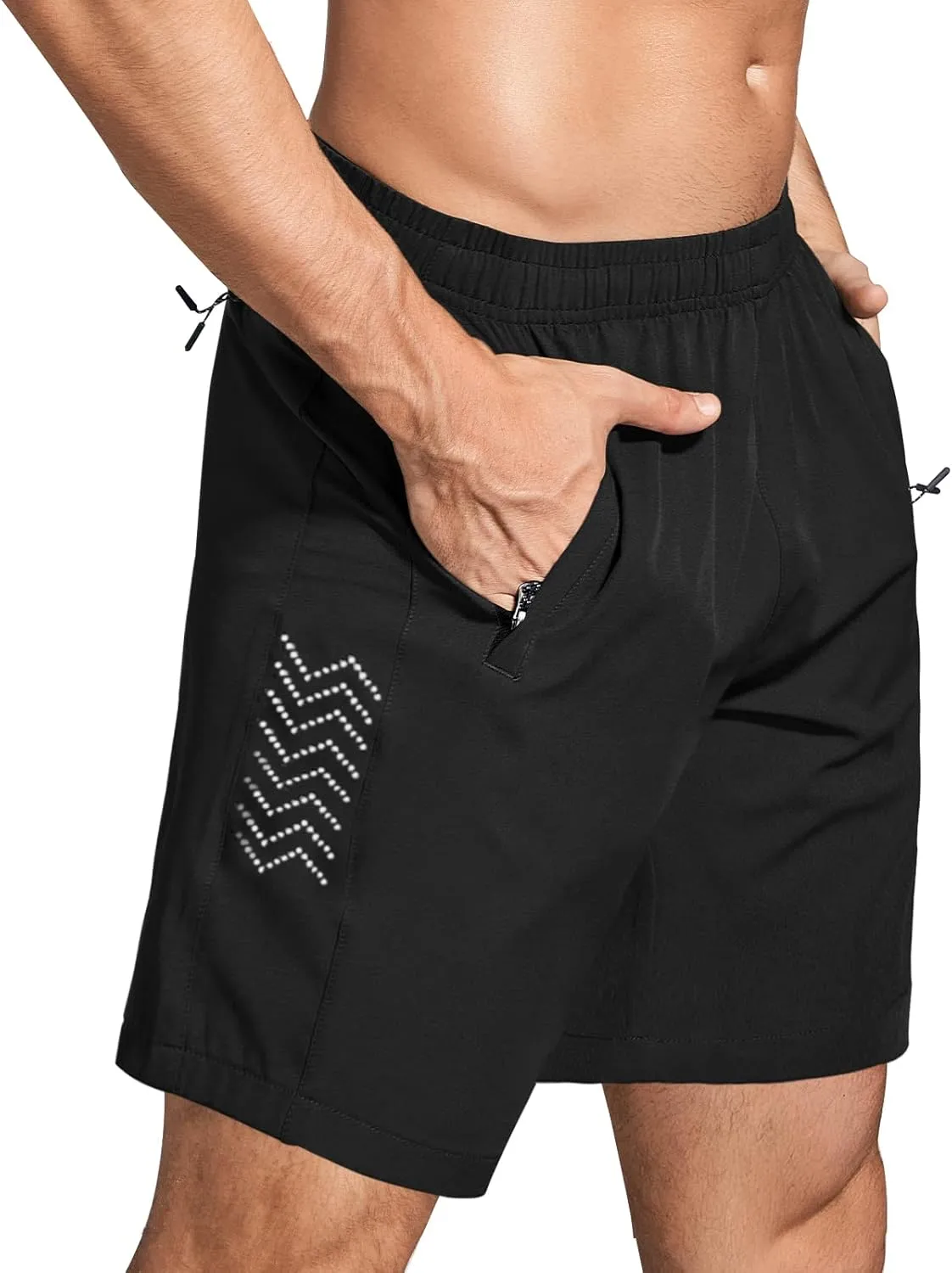 Mens Athletic Shorts 7 Inch Quick Dry Running Sports Shorts Lightweight Workout Gym Shorts Elastic Waist Shorts with Pockets