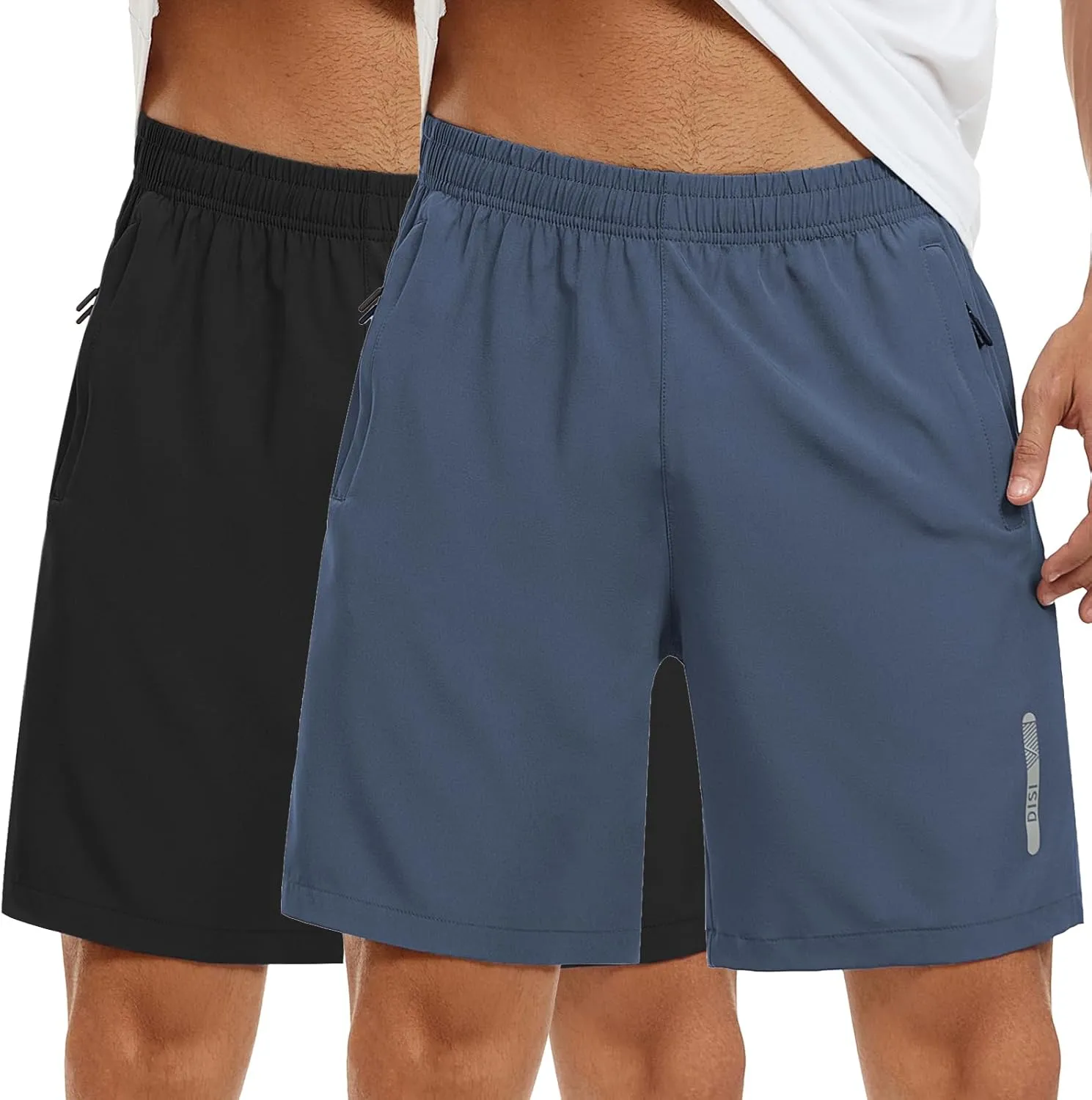 Mens Athletic Shorts 7 Inch Quick Dry Running Sports Shorts Lightweight Workout Gym Shorts Elastic Waist Shorts with Pockets