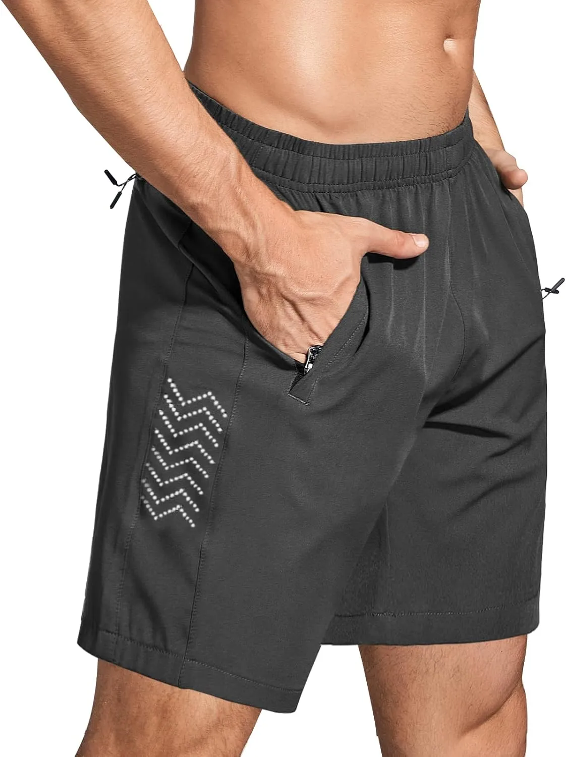 Mens Athletic Shorts 7 Inch Quick Dry Running Sports Shorts Lightweight Workout Gym Shorts Elastic Waist Shorts with Pockets