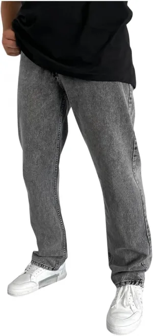 Mens Baggy Jeans Casual Wide Leg Jeans Loose Fit for Hip Hop Streetwear Straight Leg Denim Pants with Relaxed Fit