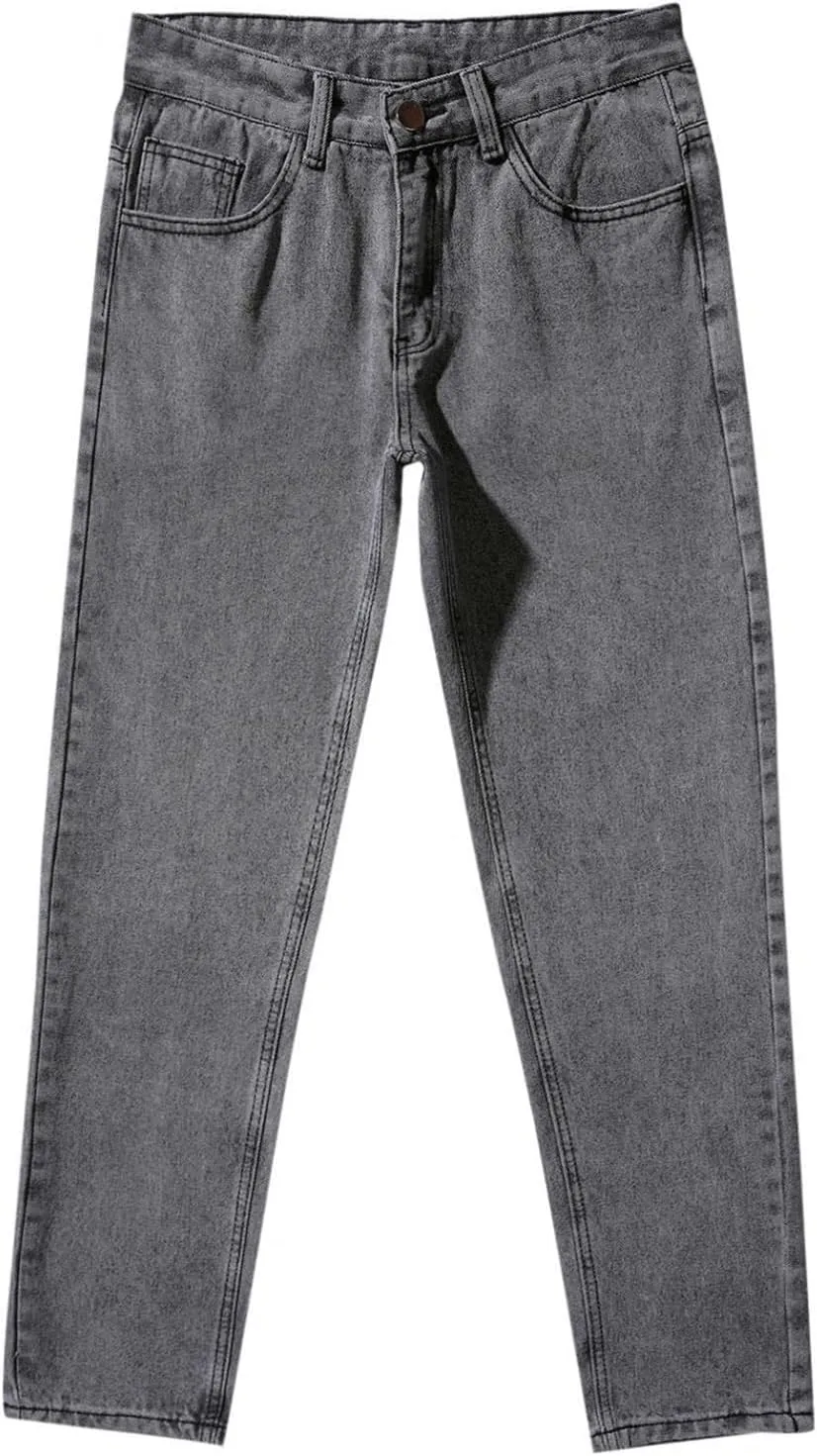 Mens Baggy Jeans Casual Wide Leg Jeans Loose Fit for Hip Hop Streetwear Straight Leg Denim Pants with Relaxed Fit