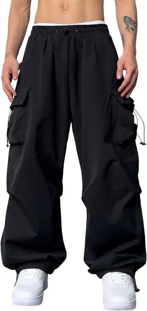 Mens Cargo Pants Casual Baggy Joggers Athletic Parachute Pant Loose Fit Sweatpants with Pockets Y2K Streetwear