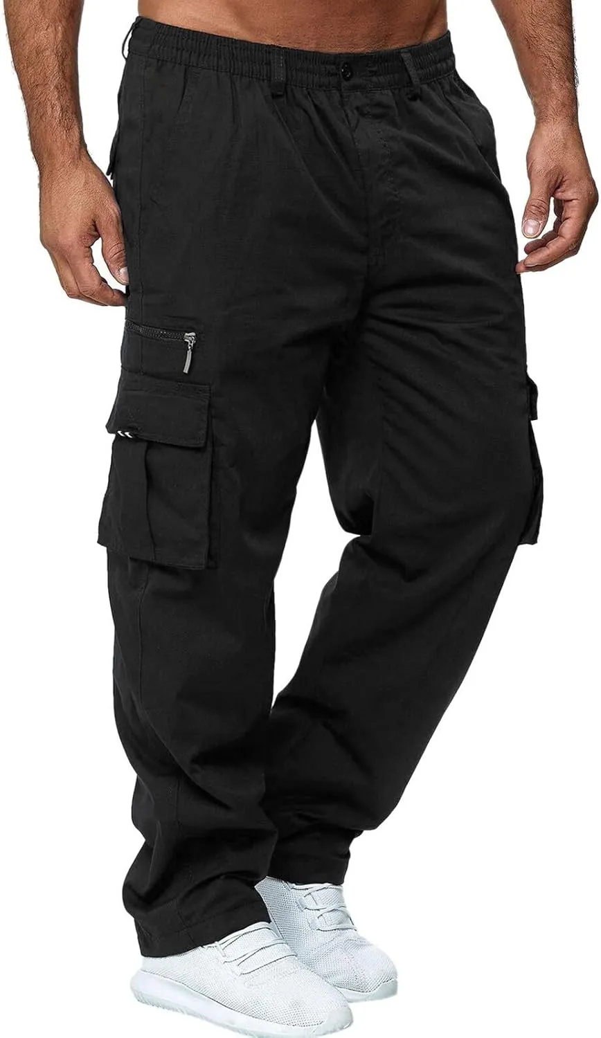 Mens Cargo Pants Casual Mens Work Pants Big and Tall Work Pants for Men Cargo Black Fleece Pants Men Fitness Pants