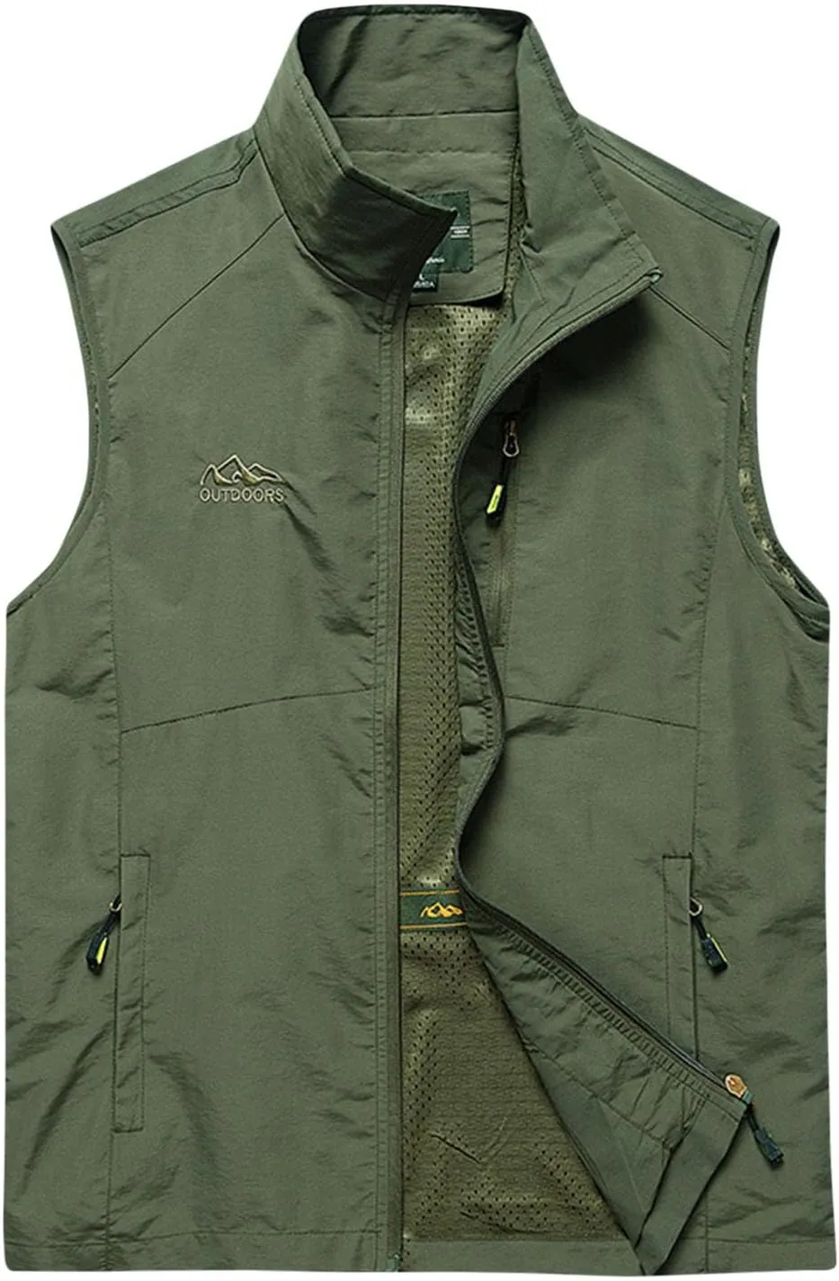 Men's Cargo Vests Outdoor Mesh Safari Fishing Travel Photo Work Vest Multi Pockets Breathable Waistcoat Jackets