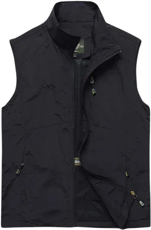 Men's Cargo Vests Outdoor Mesh Safari Fishing Travel Photo Work Vest Multi Pockets Breathable Waistcoat Jackets