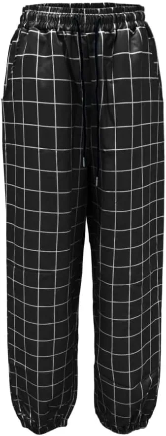 Men's Casual Drawstring Checkered Pants Stretch Slim Fit Skinny Pants Plaid Dress Pants for Men Business Suit Pants