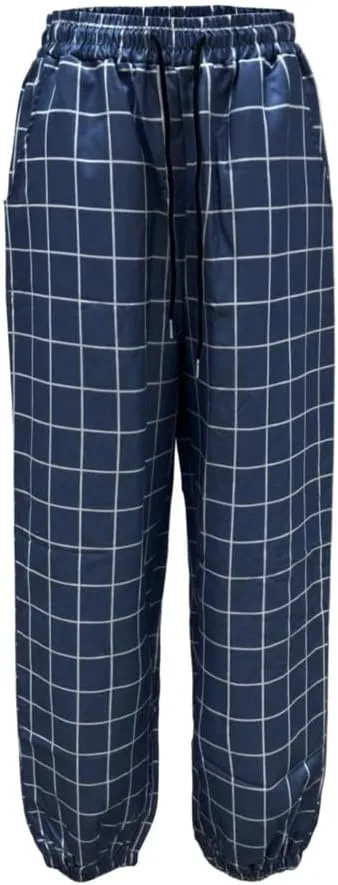 Men's Casual Drawstring Checkered Pants Stretch Slim Fit Skinny Pants Plaid Dress Pants for Men Business Suit Pants