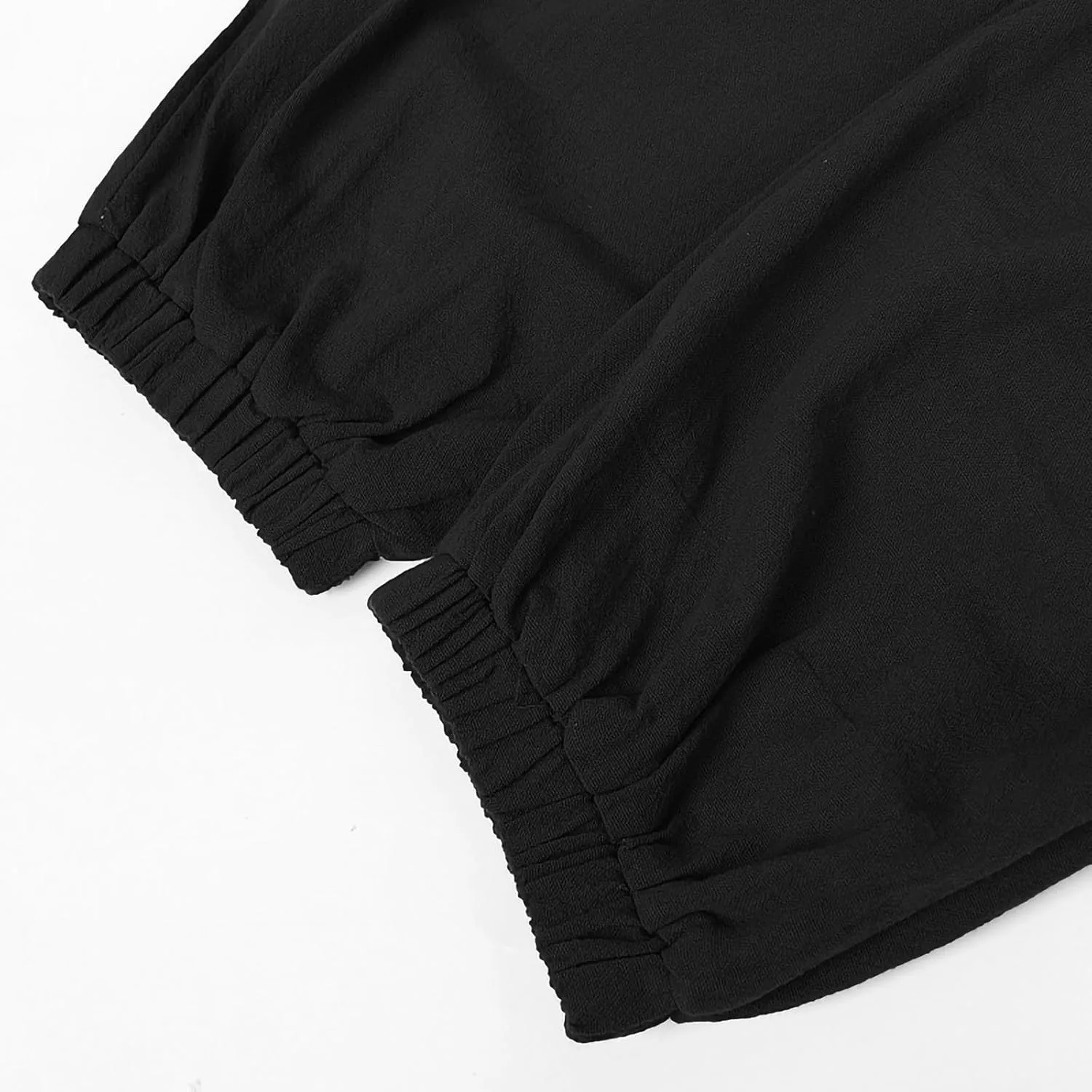 Men's Casual Pants Linen Pants Drawstring Beach Trousers Relaxed-Fit Yoga Pants Summer Elastic Waist Pants