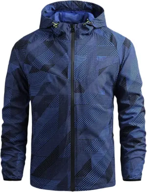 Mens Diamond Quilted Jacket Mens Printed Windbreaker Jacket Lightweight Hooded Jacket For Men Fall Winter Outdoor Casual Jacket Hiking Camping Jacket For Men Formal