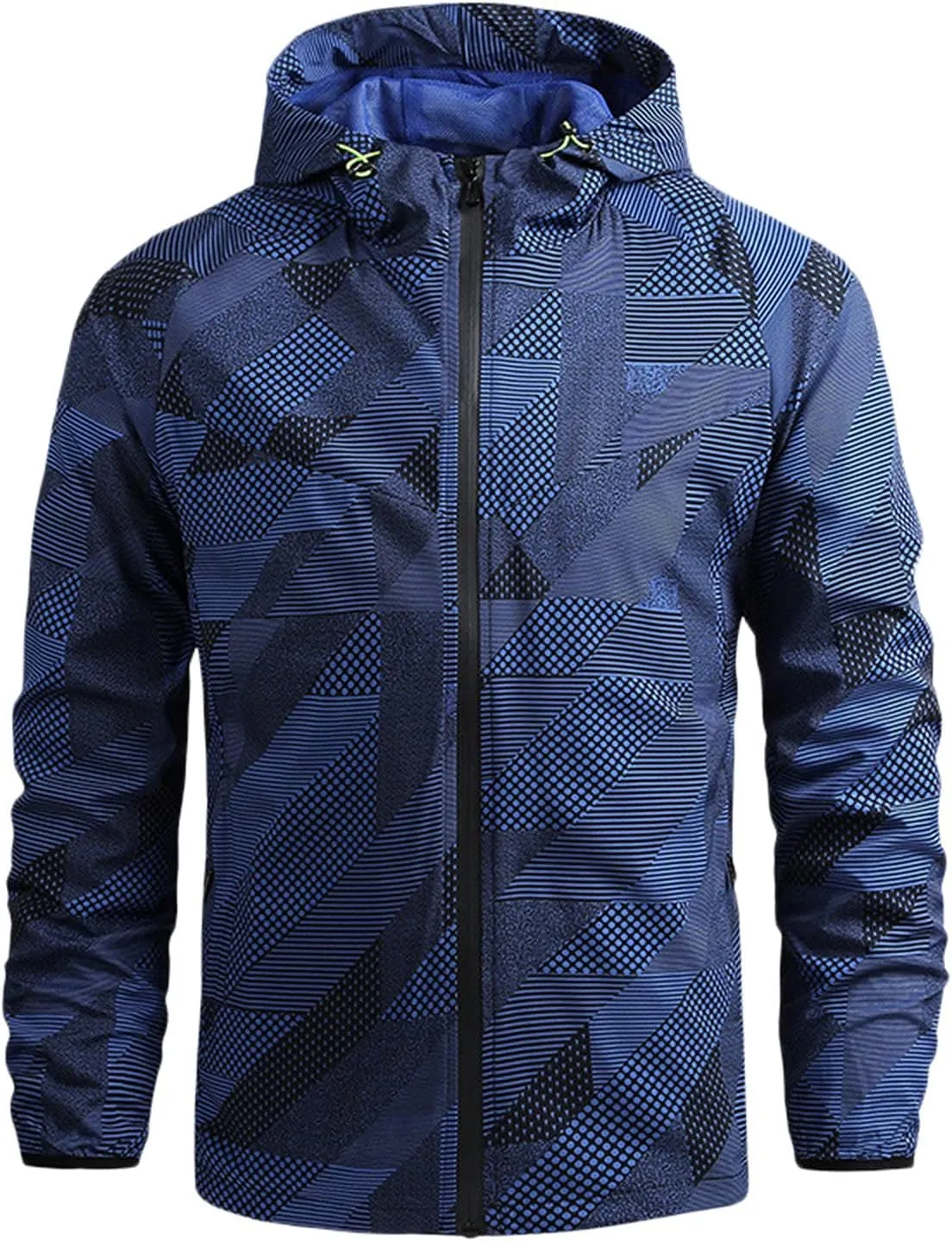 Mens Diamond Quilted Jacket Mens Printed Windbreaker Jacket Lightweight Hooded Jacket For Men Fall Winter Outdoor Casual Jacket Hiking Camping Jacket For Men Formal