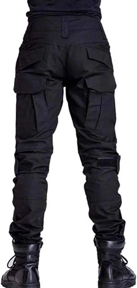 Men's Fleece Lined Tactical Pants Waterproof Hiking Pants Casual Thermal Cargo Pants Winter Insulated Work Pants