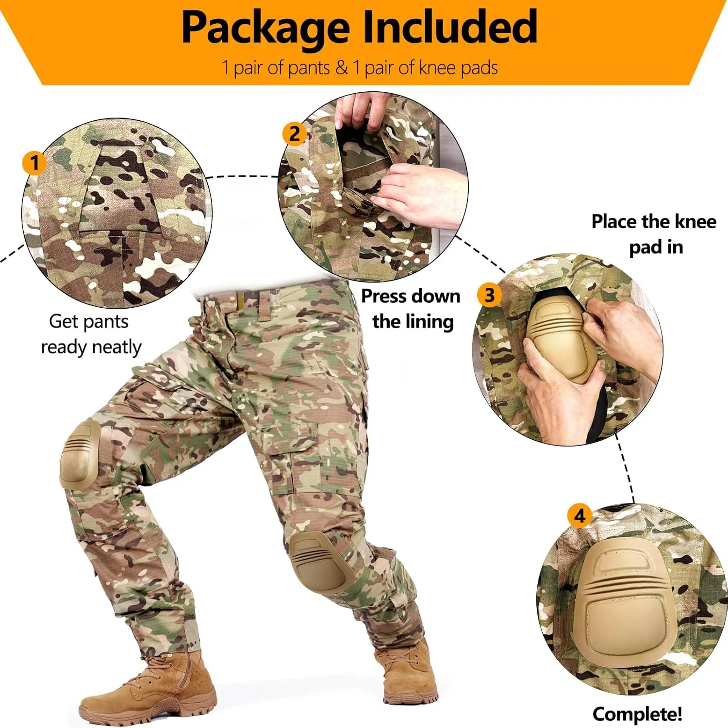 Men's Fleece Lined Tactical Pants Waterproof Hiking Pants Casual Thermal Cargo Pants Winter Insulated Work Pants