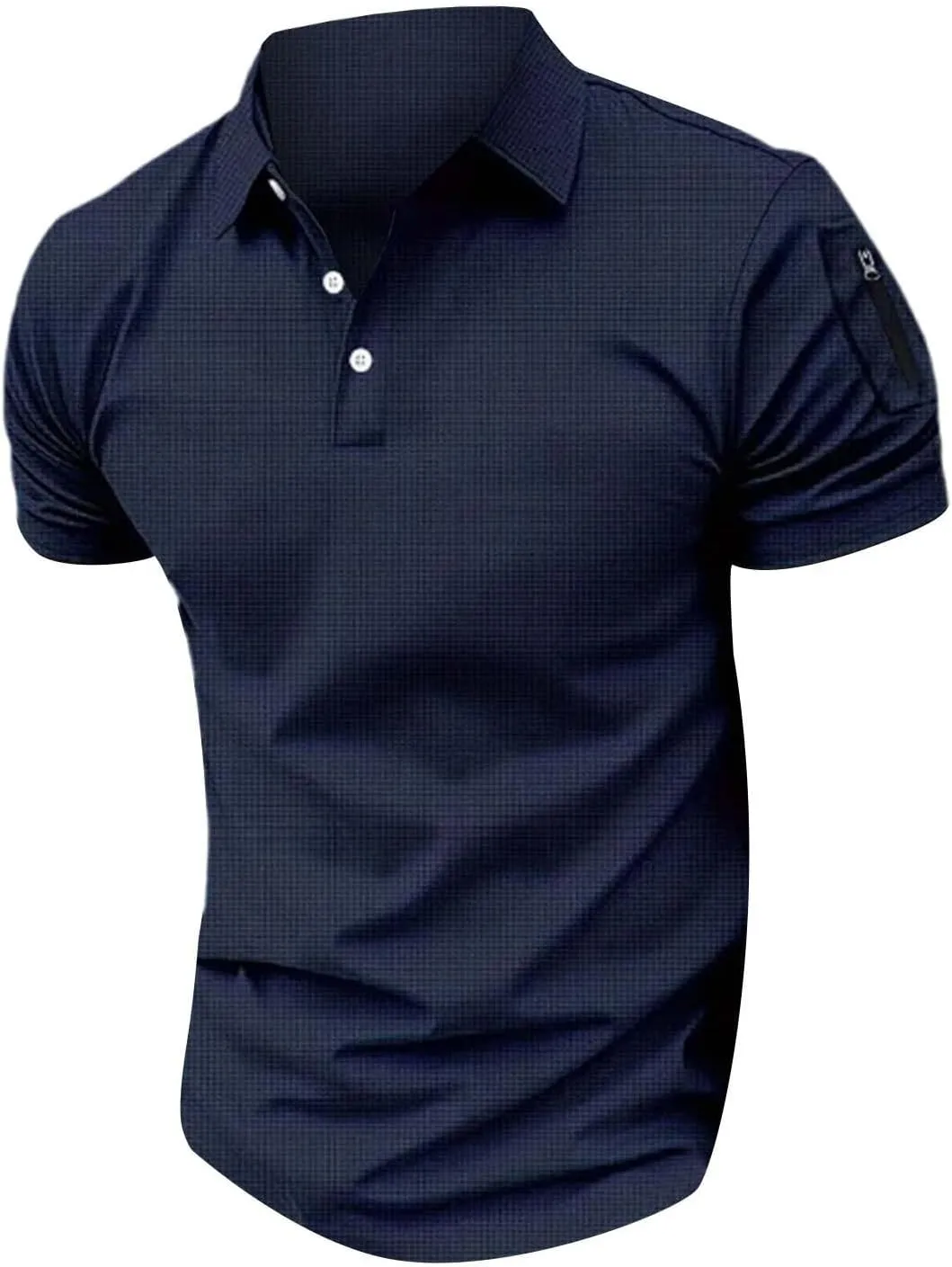 Men's Golf Polo Shirts Stylish Striped Texture Short Sleeve Smart Dress T-Shirt Athletic Polos Casual Collared Shirt
