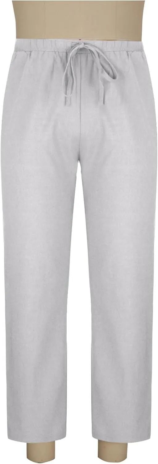 Mens Linen Pants Casual Pants Relaxed-Fit Beach Pants Summer Trousers Drawstring Elastic Waist Pants