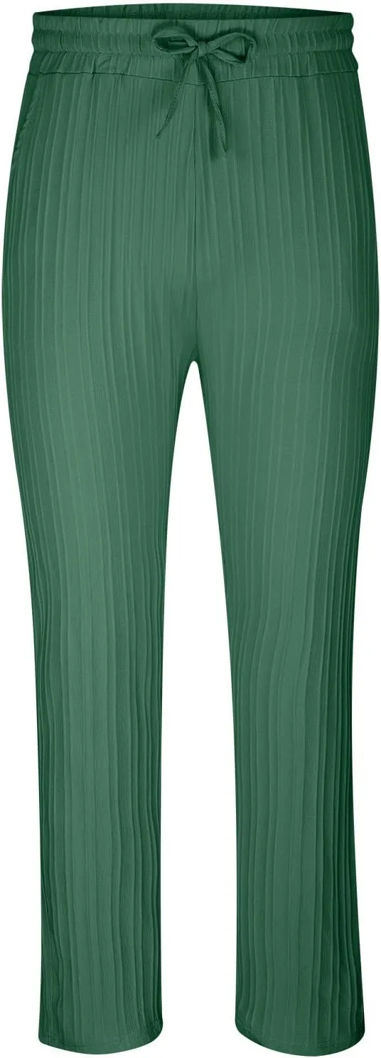 Men's Linen Pants Casual Pants Relaxed-Fit Beach Trousers Summer Yoga Pants Drawstring Elastic Waist Pants