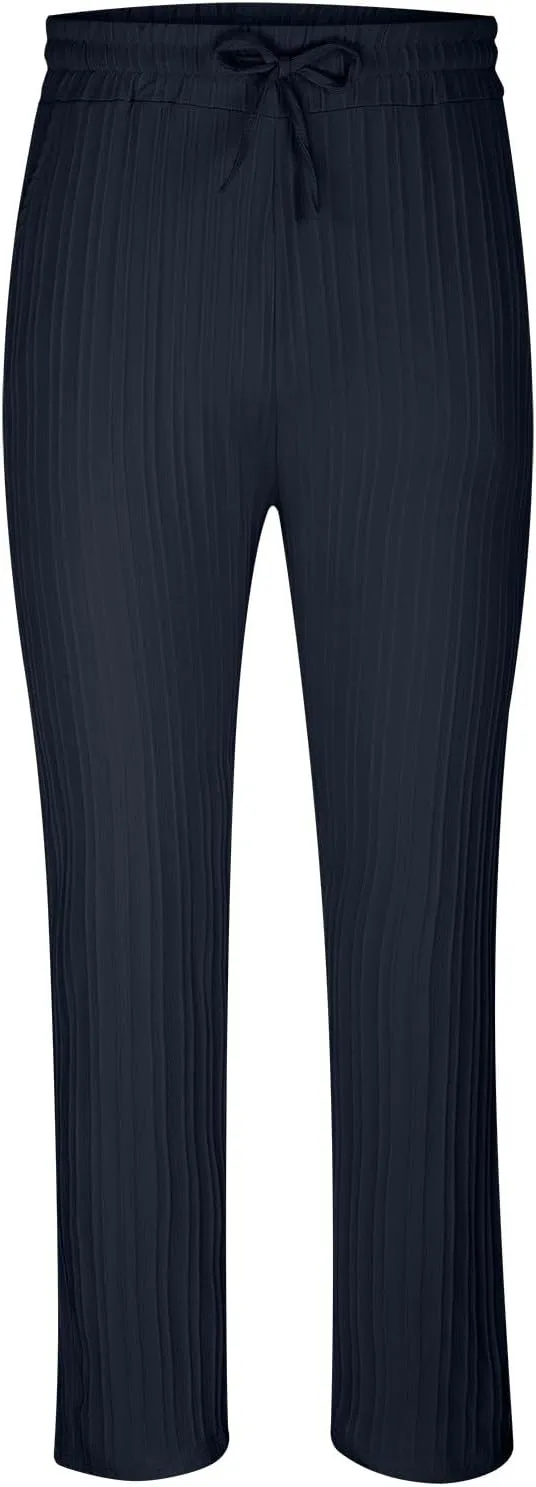 Men's Linen Pants Casual Pants Relaxed-Fit Beach Trousers Summer Yoga Pants Drawstring Elastic Waist Pants