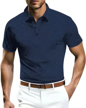 Men's Mesh Polo Shirt Short Sleeve Solid Color Lapel Henley Shirt Quick Dry Stretch Training Gym Camping Hiking Travel Top