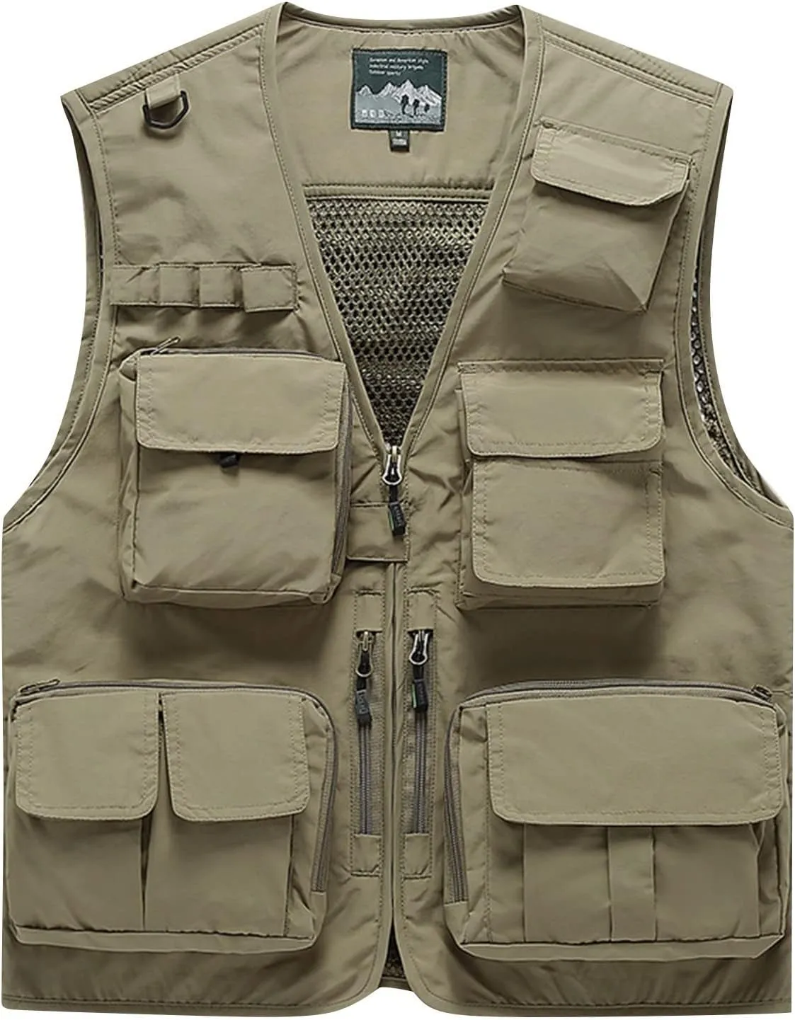 Men's Puffy Vests Multi Pocket Vest Thin Outdoor Fishing And Mountaineering Photography Breathable Tank Top, M-4XL