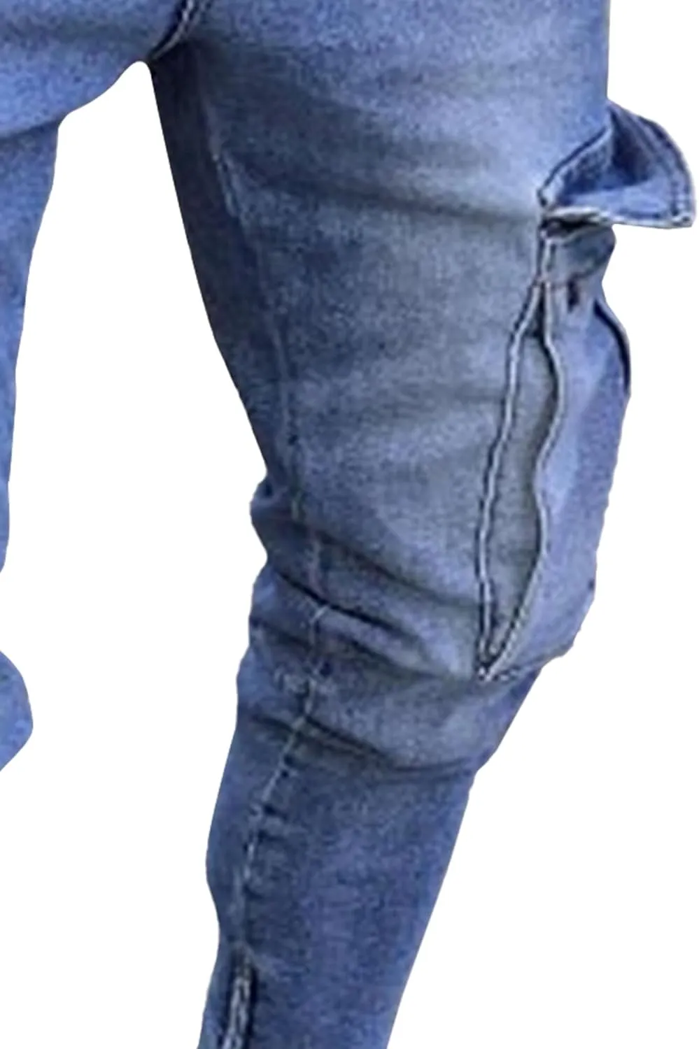 Men's Relaxed Fit Cargo Jeans Slim Fit Workwear Denim Pants Regular Ripped Comfort Flex Waist Jean