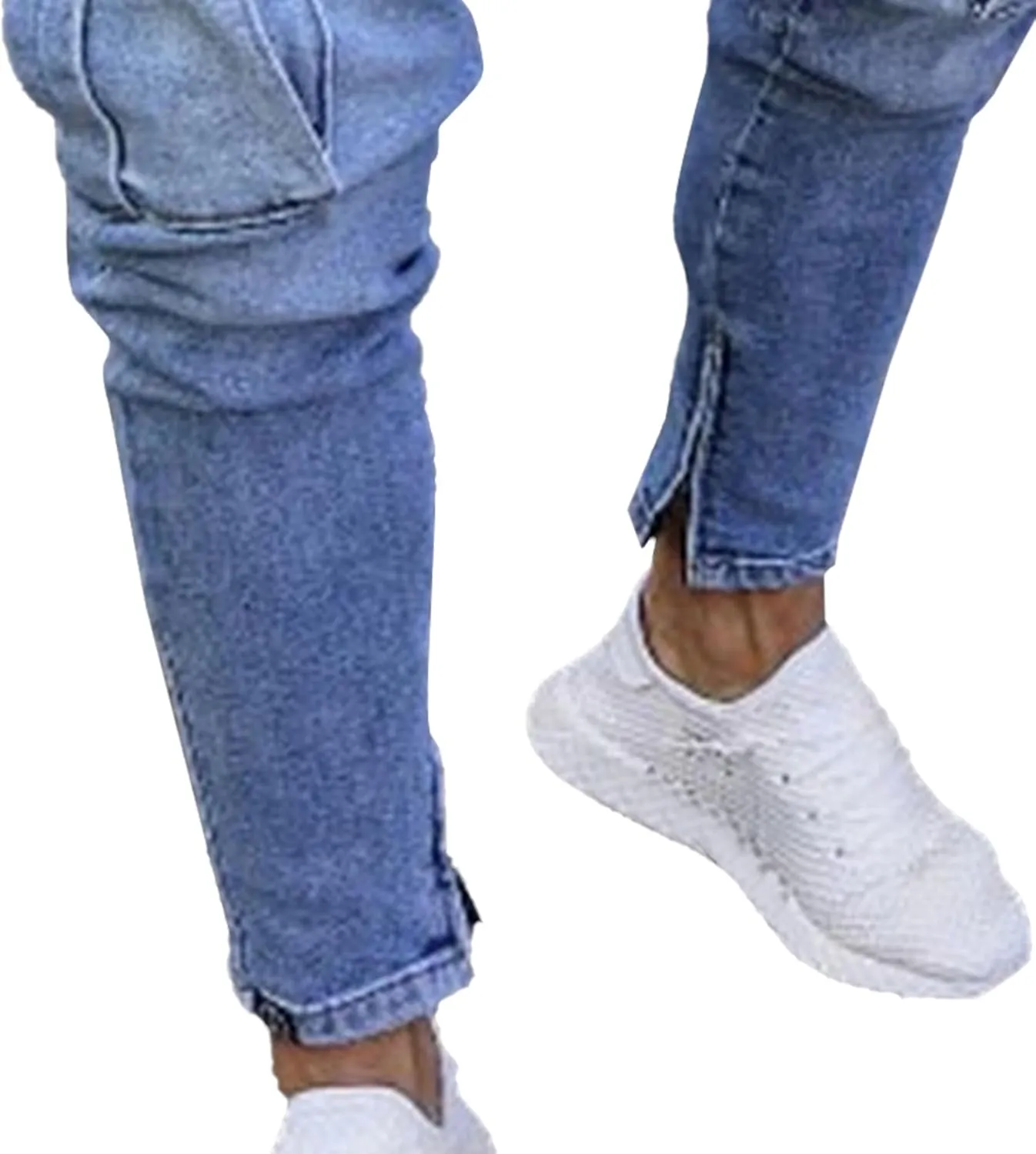 Men's Relaxed Fit Cargo Jeans Slim Fit Workwear Denim Pants Regular Ripped Comfort Flex Waist Jean