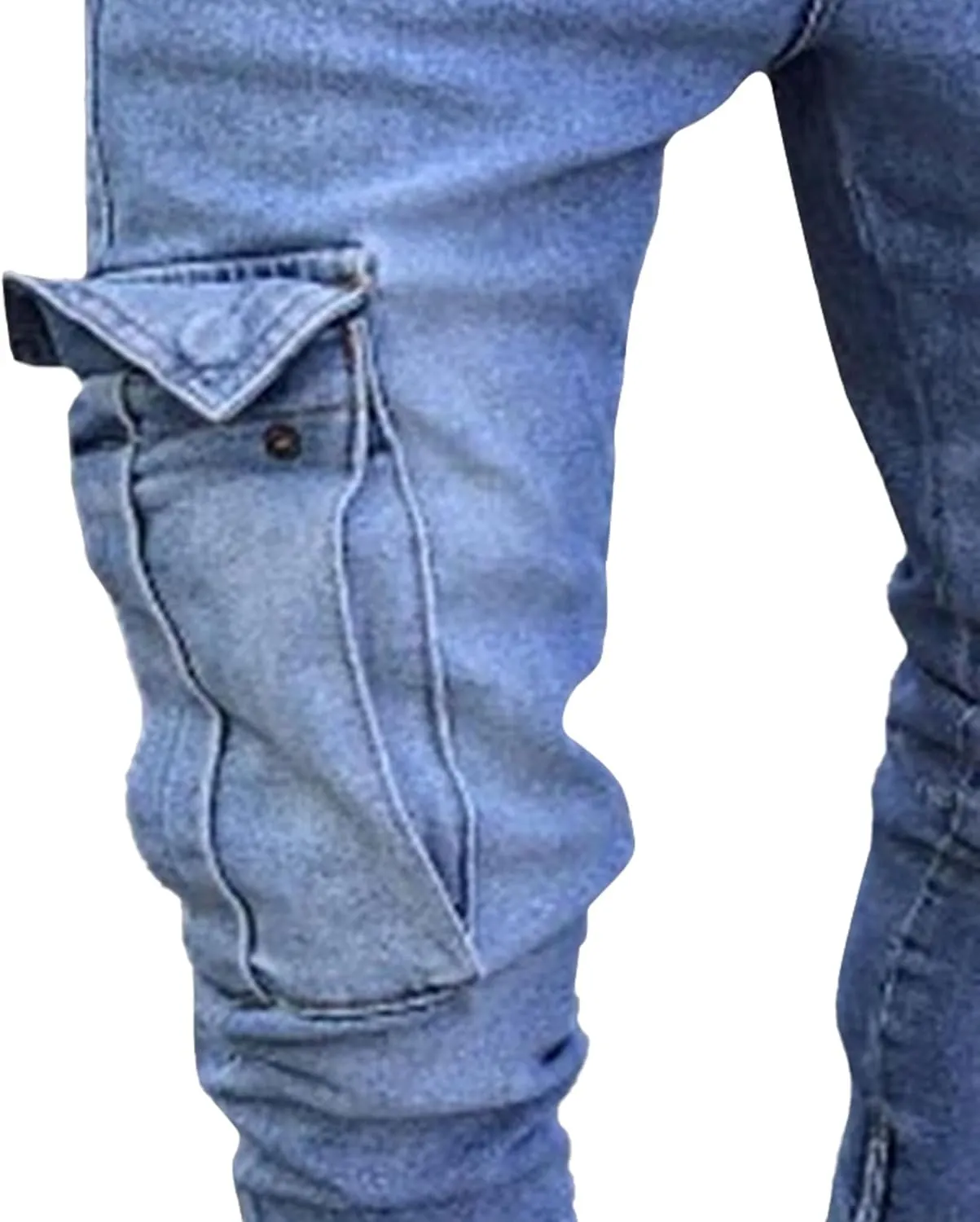 Men's Relaxed Fit Cargo Jeans Slim Fit Workwear Denim Pants Regular Ripped Comfort Flex Waist Jean