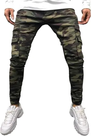 Men's Relaxed Fit Cargo Jeans Slim Fit Workwear Denim Pants Regular Ripped Comfort Flex Waist Jean