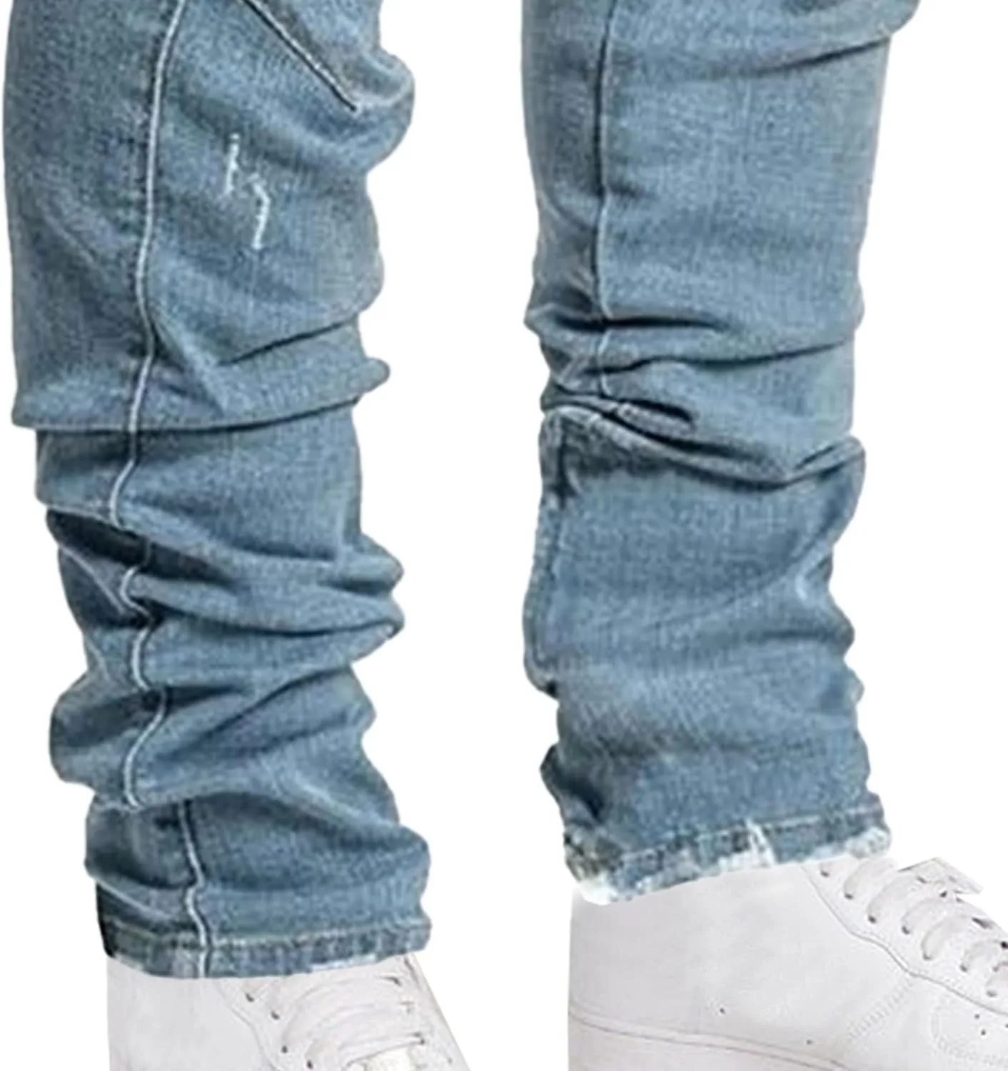 Men's Relaxed Fit Cargo Jeans Slim Fit Workwear Denim Pants Regular Ripped Comfort Flex Waist Jean