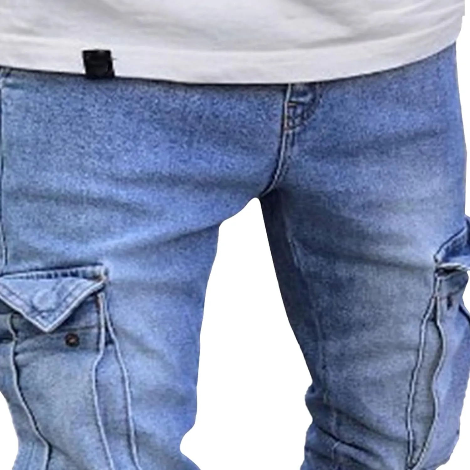 Men's Relaxed Fit Cargo Jeans Slim Fit Workwear Denim Pants Regular Ripped Comfort Flex Waist Jean