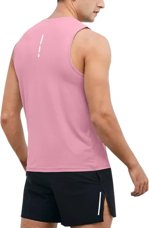 Men's Sleeveless Tank Top Solid Color Crew Neck Outdoor Undershirt Quick Dry Marathon Basketball Training Loose Fit Vest