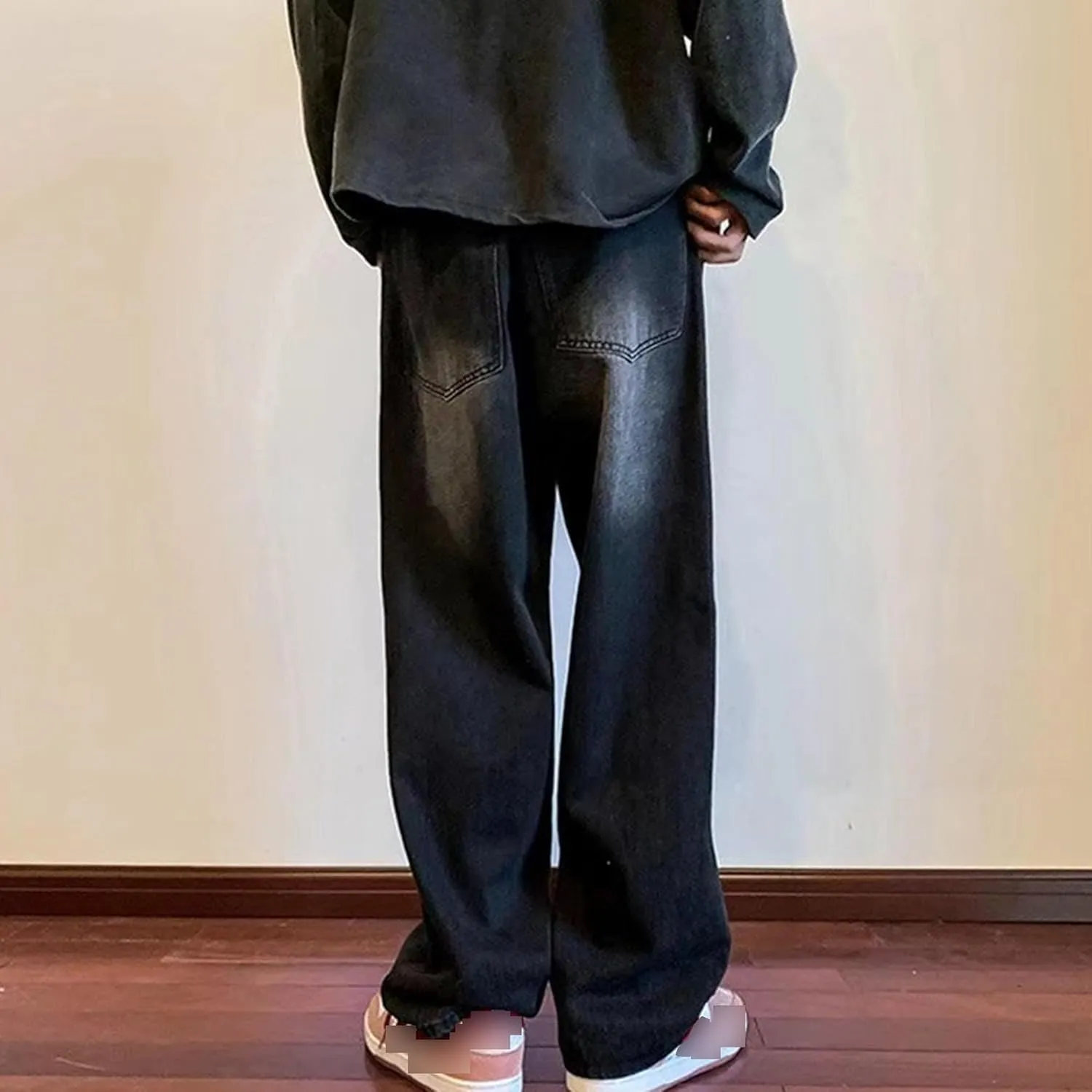 Men's Straight Leg Denim Pants Regular Fit Loose for Men Jean Relaxed Taper Slim Fit Jeans