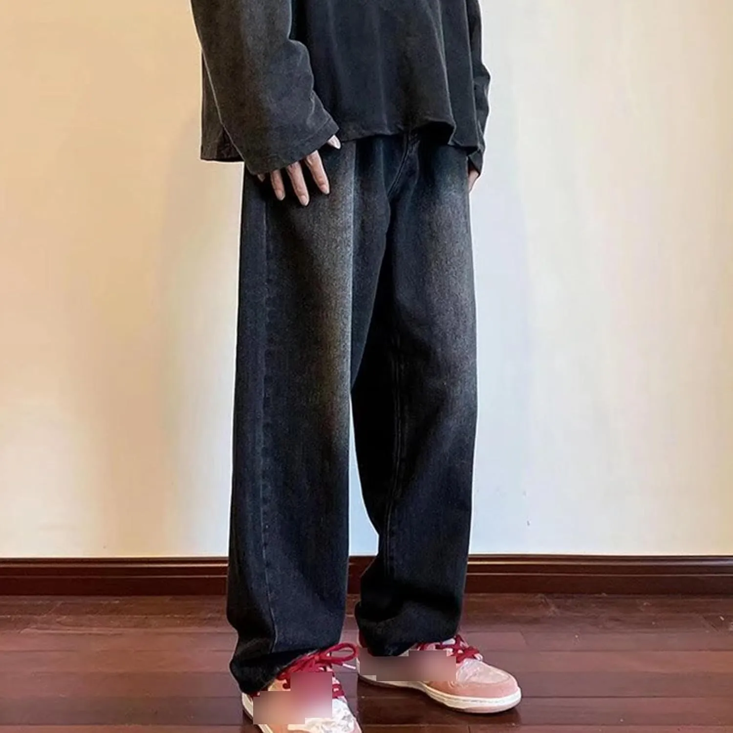Men's Straight Leg Denim Pants Regular Fit Loose for Men Jean Relaxed Taper Slim Fit Jeans