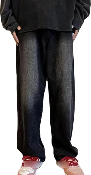 Men's Straight Leg Denim Pants Regular Fit Loose for Men Jean Relaxed Taper Slim Fit Jeans