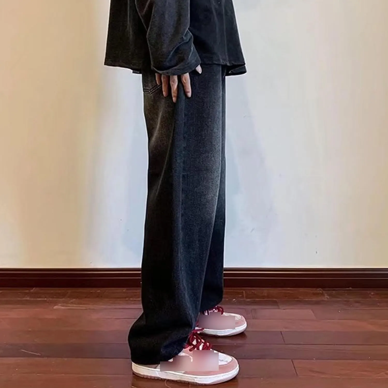 Men's Straight Leg Denim Pants Regular Fit Loose for Men Jean Relaxed Taper Slim Fit Jeans
