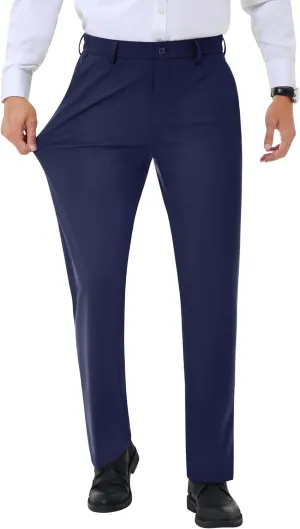 Mens Stretch Dress Pants Slim Fit Dress Pants for Men Expandable Waist Casual Dress Pants Athletic Golf Pants