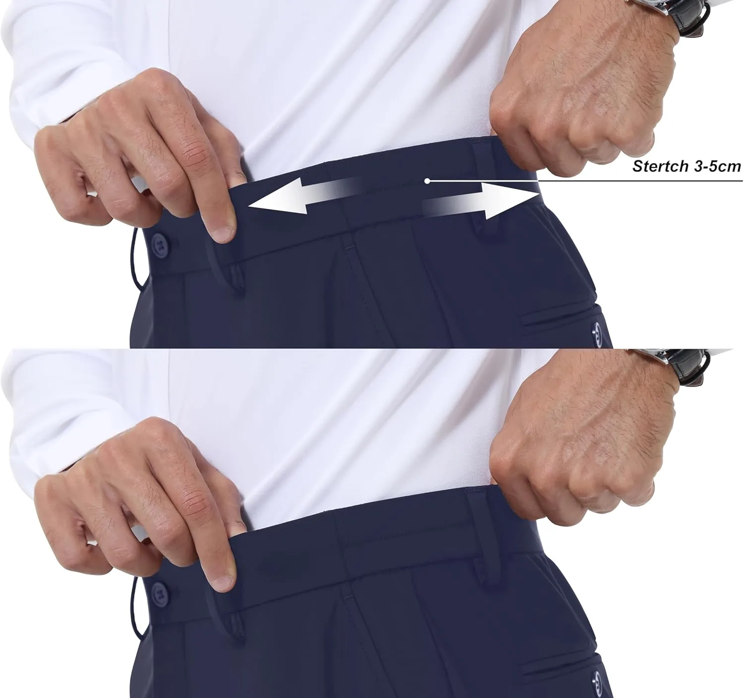 Mens Stretch Dress Pants Slim Fit Dress Pants for Men Expandable Waist Casual Dress Pants Athletic Golf Pants