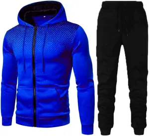 Men's Tracksuit 2 Pieces Long Sleeve Sets Zipper Sweater Pants Sports Sets Drawstring Zip Up Jackets Sudaderas para