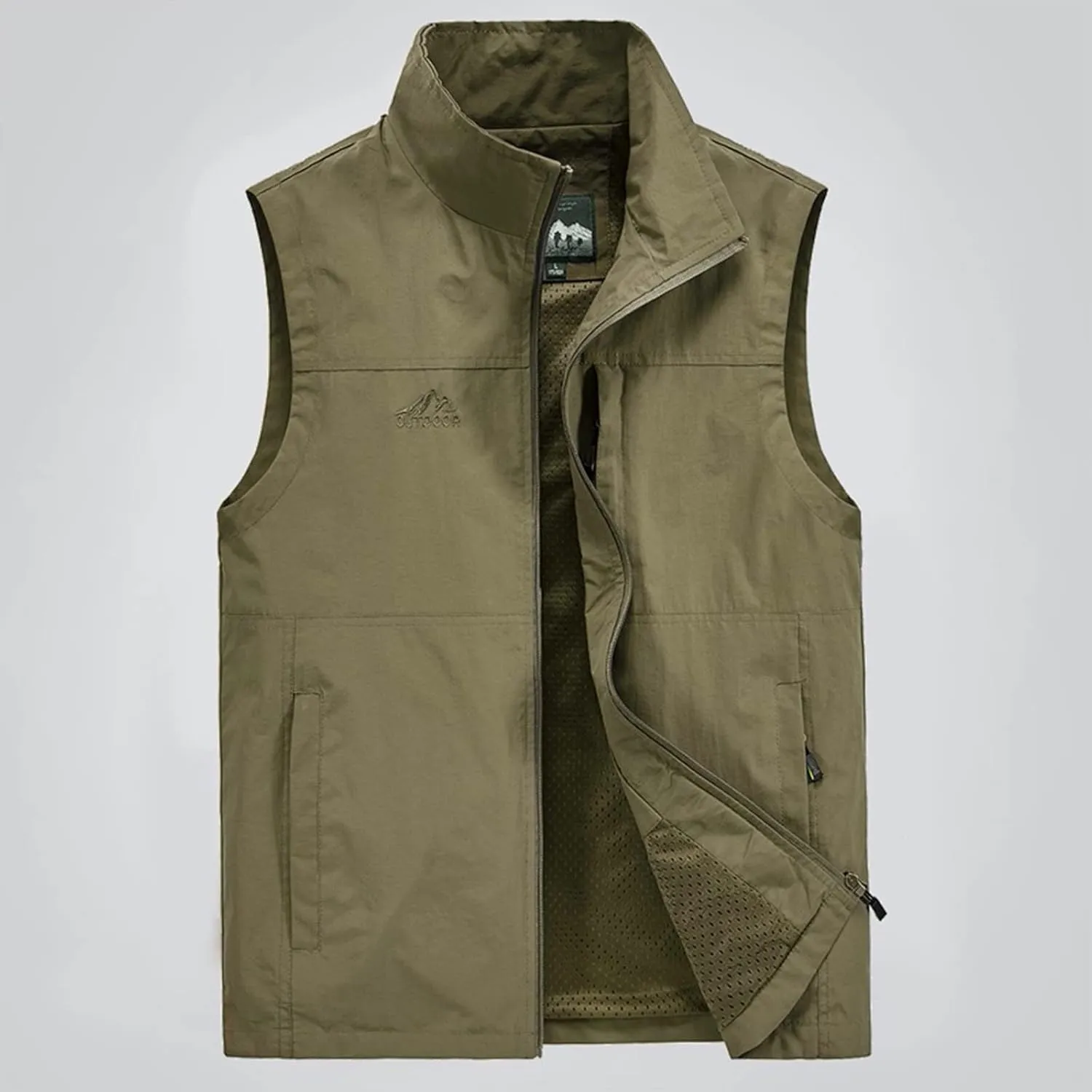 Men's Vests Lightweight Fashion Casual Solid Outdoor Quick-Drying Vest Jacket Tops Slim Fit, M-7XL