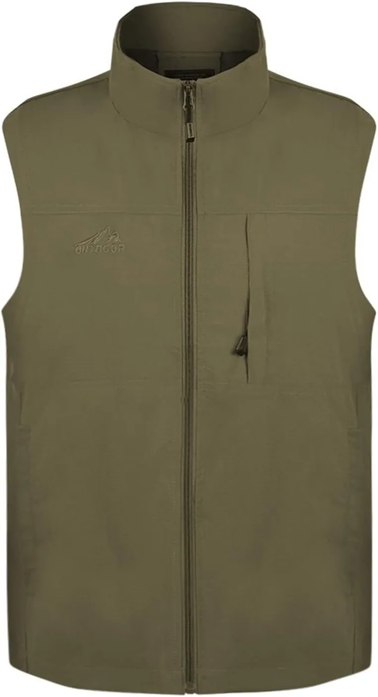 Men's Vests Lightweight Fashion Casual Solid Outdoor Quick-Drying Vest Jacket Tops Slim Fit, M-7XL